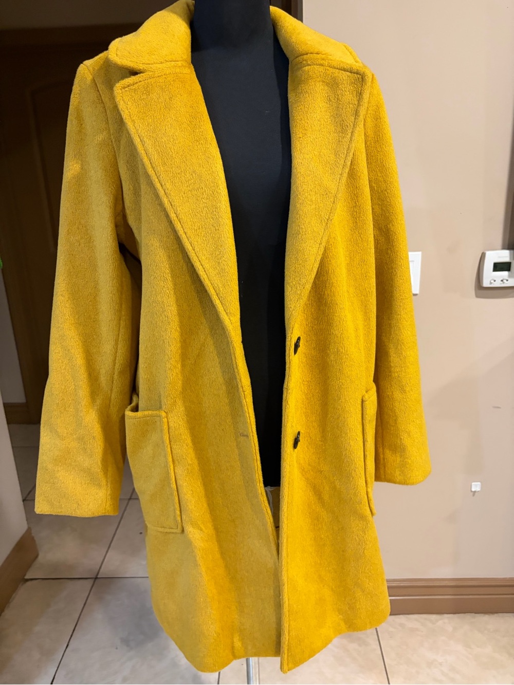 Yellow Women's Long Coat Jacket